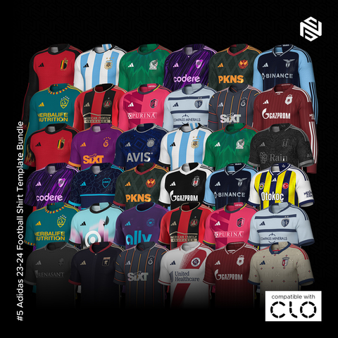 ArtStation - Adidas 23-24 Football Shirt Template Bundle for CLO3D ...