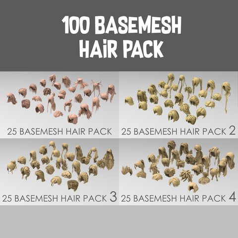 100 basemesh hair pack