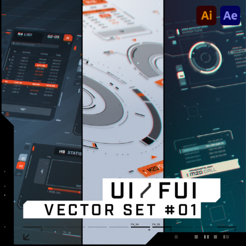 FUI / UI - Animated vector set bundle #01