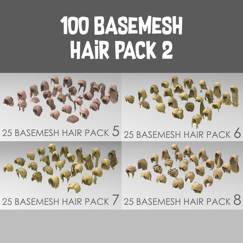 100 basemesh hair pack 2