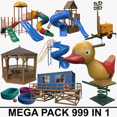 PBR Outdoor Park Beach Playground - Mega Pack