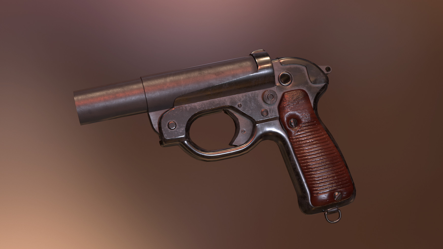 LP 42 flare pistol German 2k texture and 2k dirt texture Low-poly modeling ...