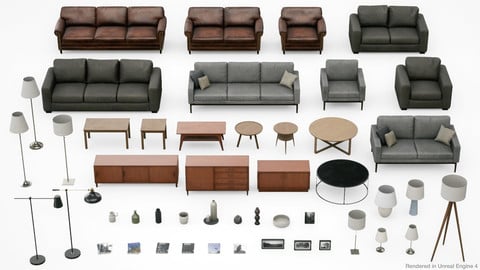 Living Room Prop Set (48 assets)