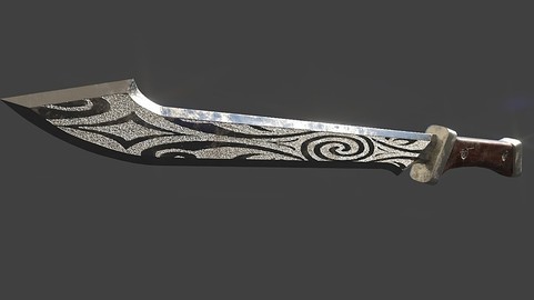 Engraved Sword Game Asset