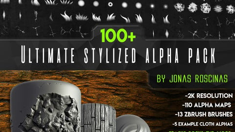 100+ Ultimate Stylized Alpha Pack by J Roscinas
