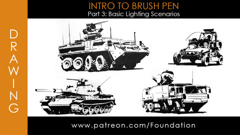 Foundation Art Group - Intro to Brush Pen - Part 3: Hard Surface