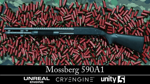 Modular Mossberg 590A1 - Gameready - Fully Textured - Extended License