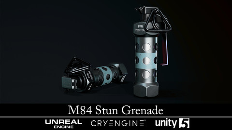 M84 Stun Grenade - Gameready - Fully Textured - Extended License