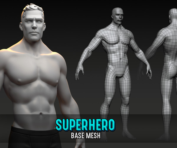 Artstation Superhero Base Mesh Game Assets