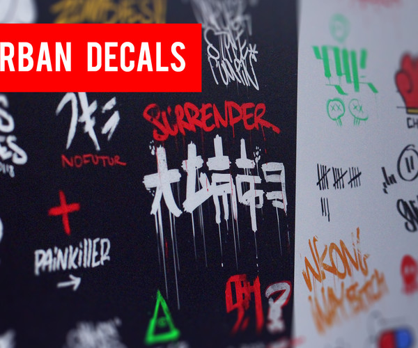 ArtStation 40 Urban decals Game Assets