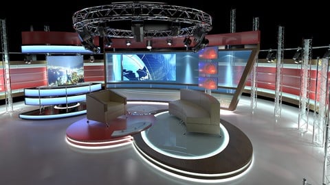 Virtual TV Studio Chat Set 1