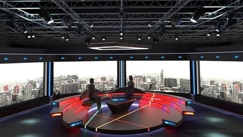 Virtual TV Studio Chat Set 2