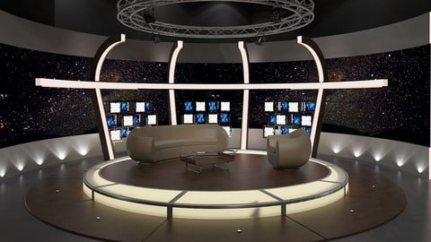 Virtual TV Studio Chat Set 20