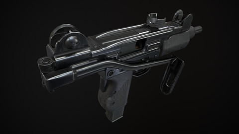 Mini Uzi PBR 4k Texture Game mesh 3D model