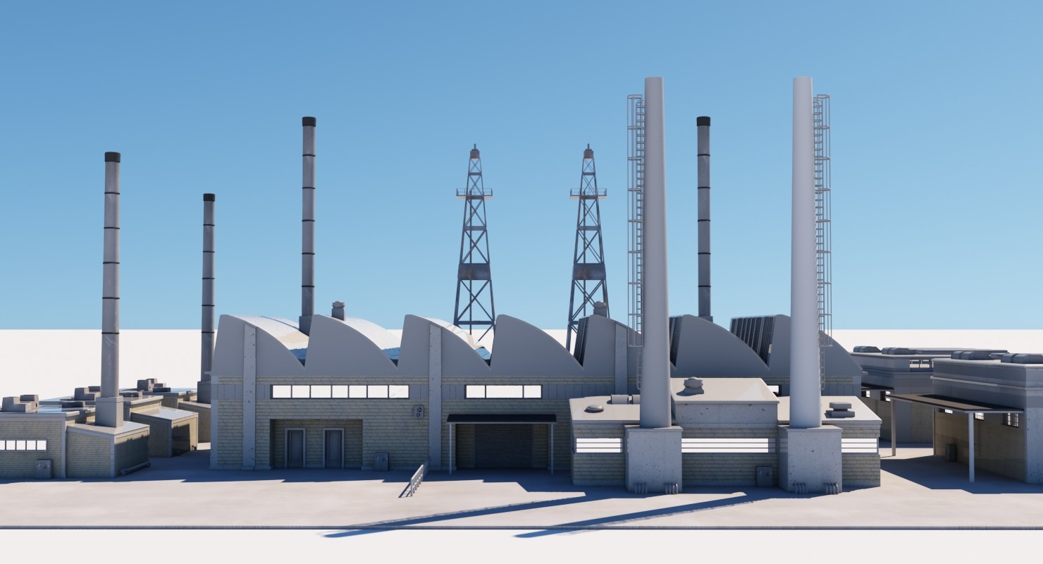 Factory 3. 3d Factory. Oil Factory model.