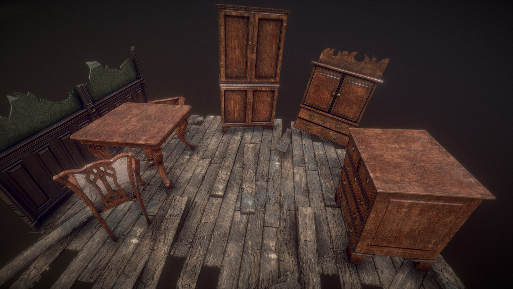 ArtStation Antique Furniture Pack Game Assets