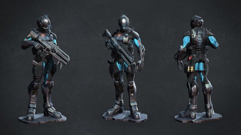 Sci-fi Policeman READY for 3D PRINTING!