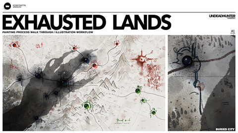 Exhausted Lands - Painting Process walk through / illustration workflow