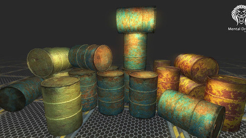 Realistic Barrel Pack Low-poly