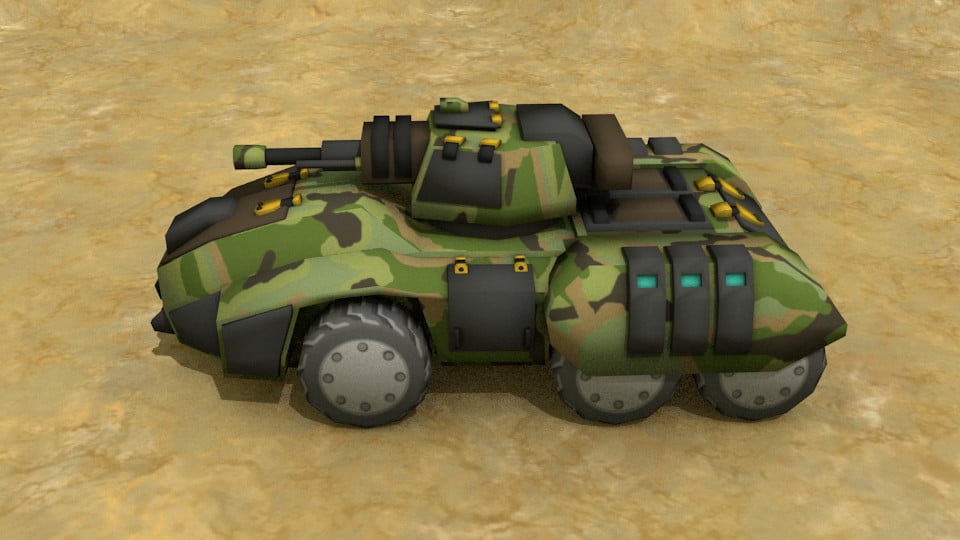 ArtStation - Low poly Fiction Tank Model | Game Assets