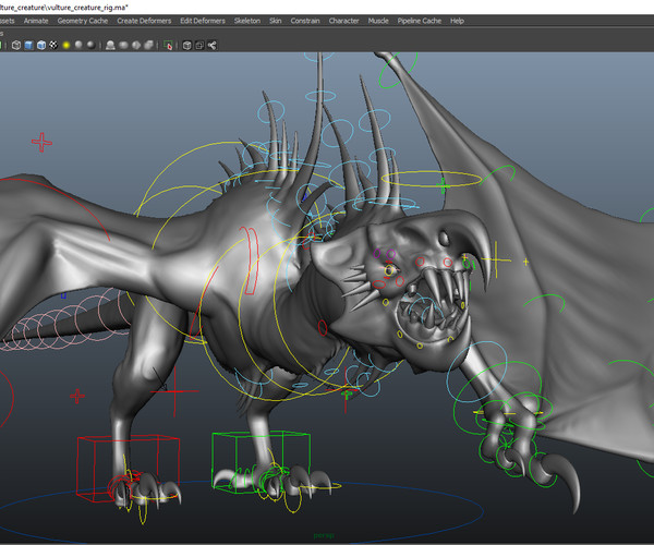 ArtStation - Vulture Dragon Maya rig | Resources