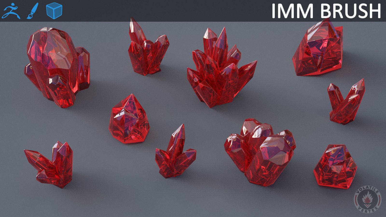 create 3d crystals in zbrush