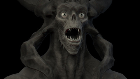 Demon (Big) Maya Rig - with new facial setup