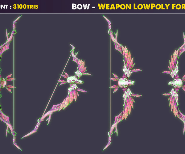 ArtStation - Bow - Weapon LowPoly for Games | Game Assets