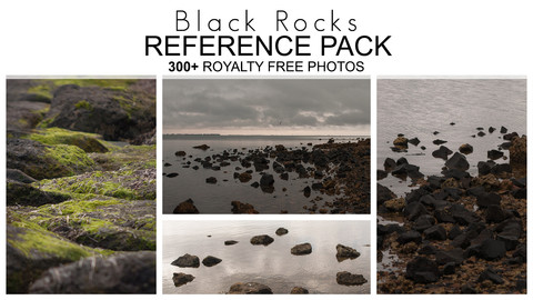 Reference Pack - Black Rocks - 300+ Royalty Free Photos