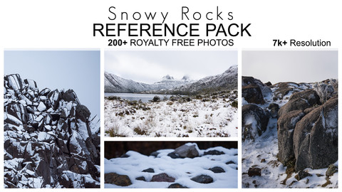 Reference Pack - Snowy rocks - 200+ Royalty Free Photos