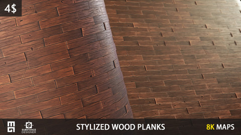 STYLIZED WOOD PLANKS MATERIAL - substance designer