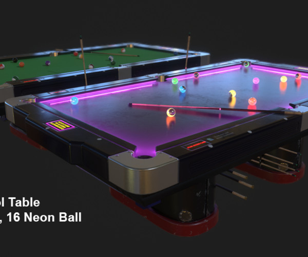 neon light pool table