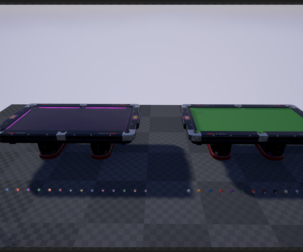 ArtStation - Pool Table with Neon Balls | Game Assets