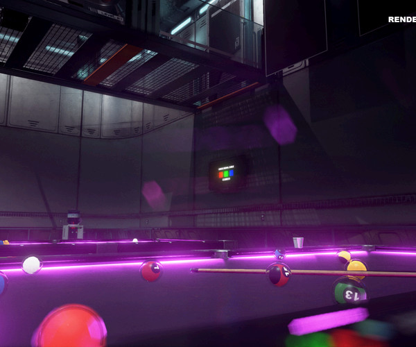 ArtStation - Pool Table with Neon Balls | Game Assets