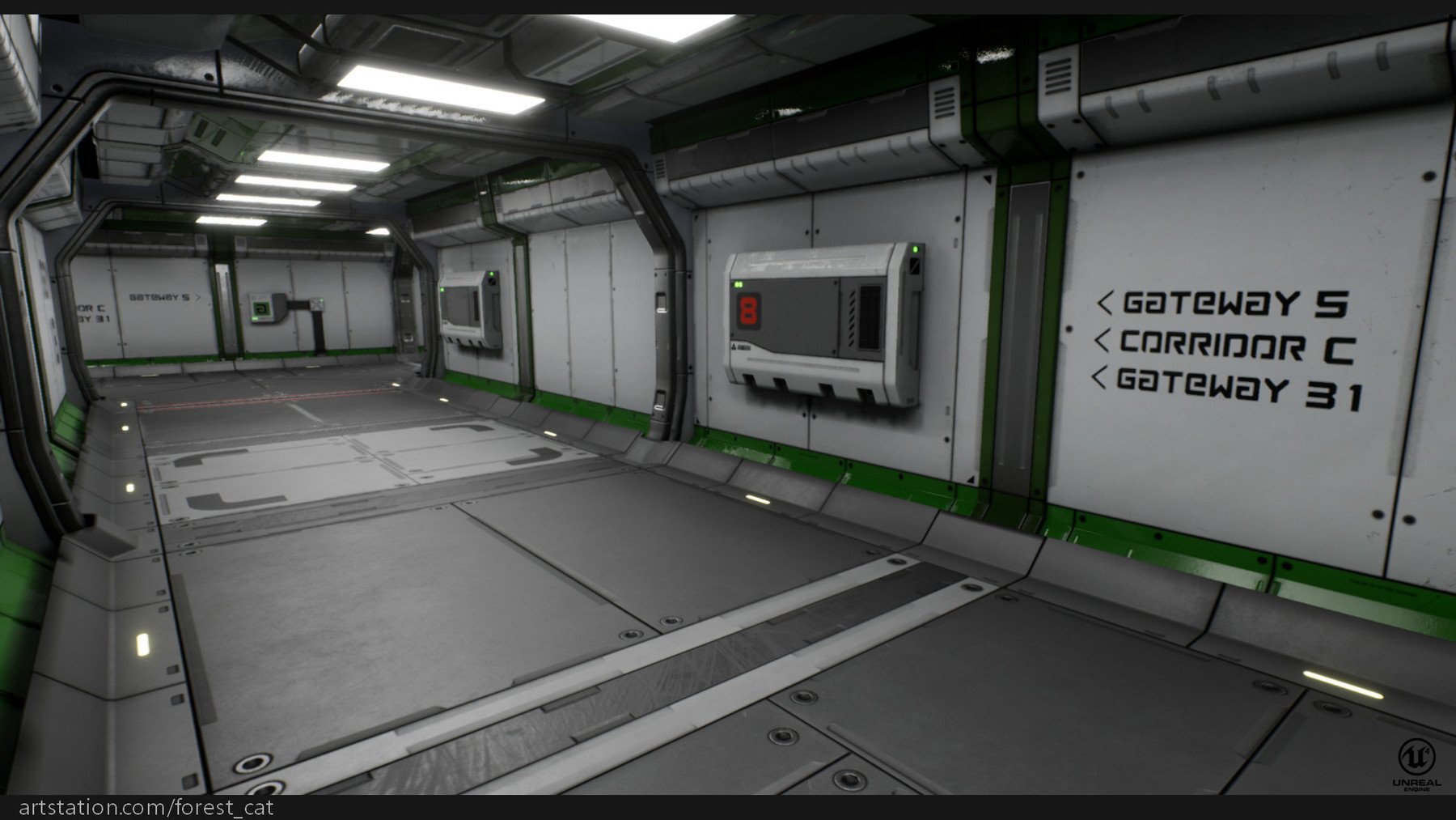 ArtStation - UE4 Modular Sci Fi Corridor B | Game Assets