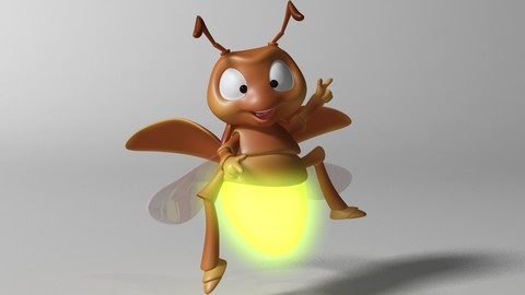 Cartoon Firefly 3D model RIGGED