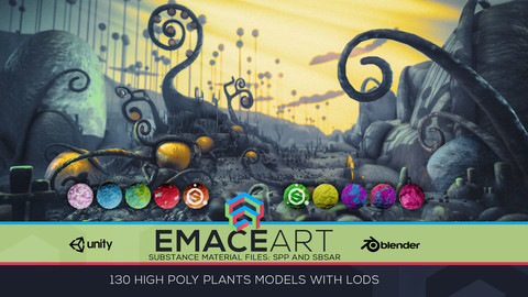 High Poly Magic Forest In the Plasticine World LODs 3D model