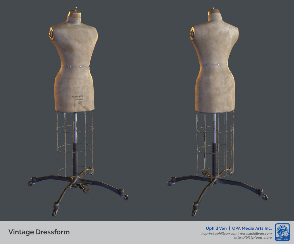 ArtStation - Vintage Dressform - Textured 3D Low Poly Model