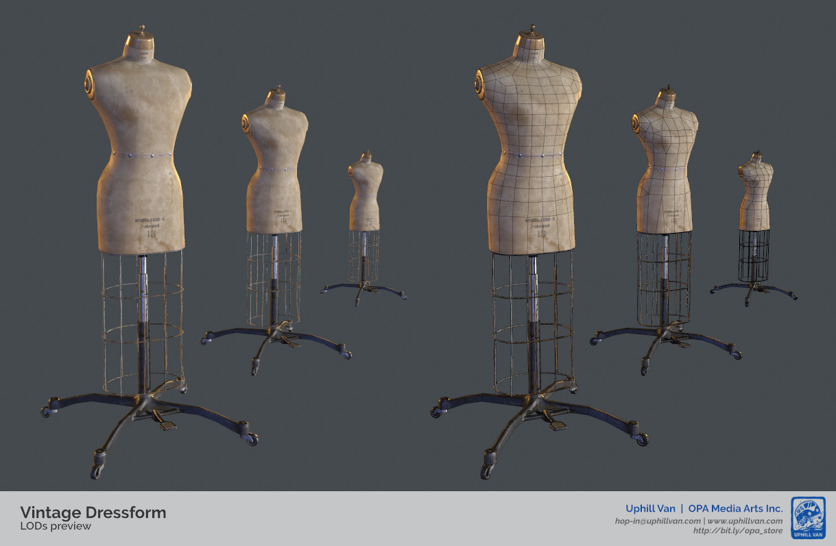 ArtStation - Vintage Dressform - Textured 3D Low Poly Model