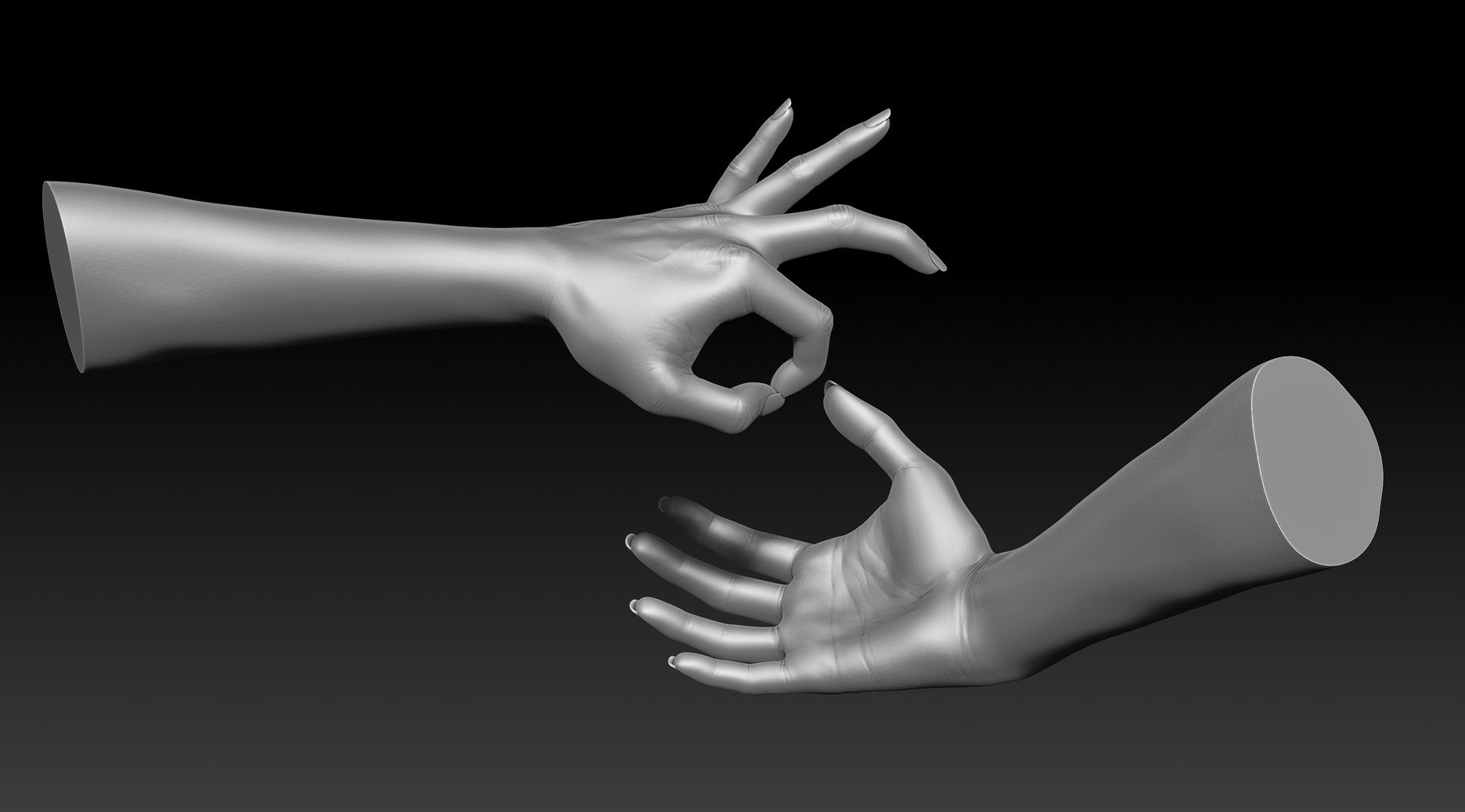 Artstation 3d Printable Female Hands 20 Poses Pack Resources