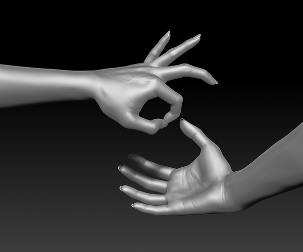 Artstation 3d Printable Female Hands 20 Poses Pack Resources