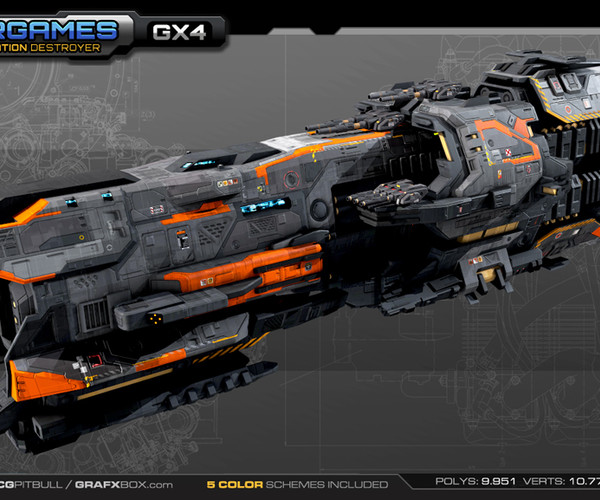 ArtStation - Federation Destroyer GX4 | Game Assets