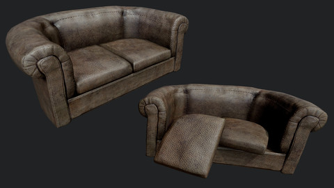 Old Leather Couch PBR