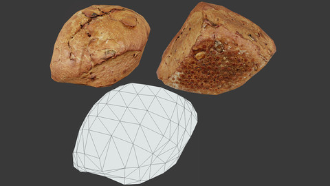 Bread Bun 03 - Low Poly - Photogrammetry