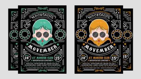 Highest Selling Movember Vector Party Flyer / Poster