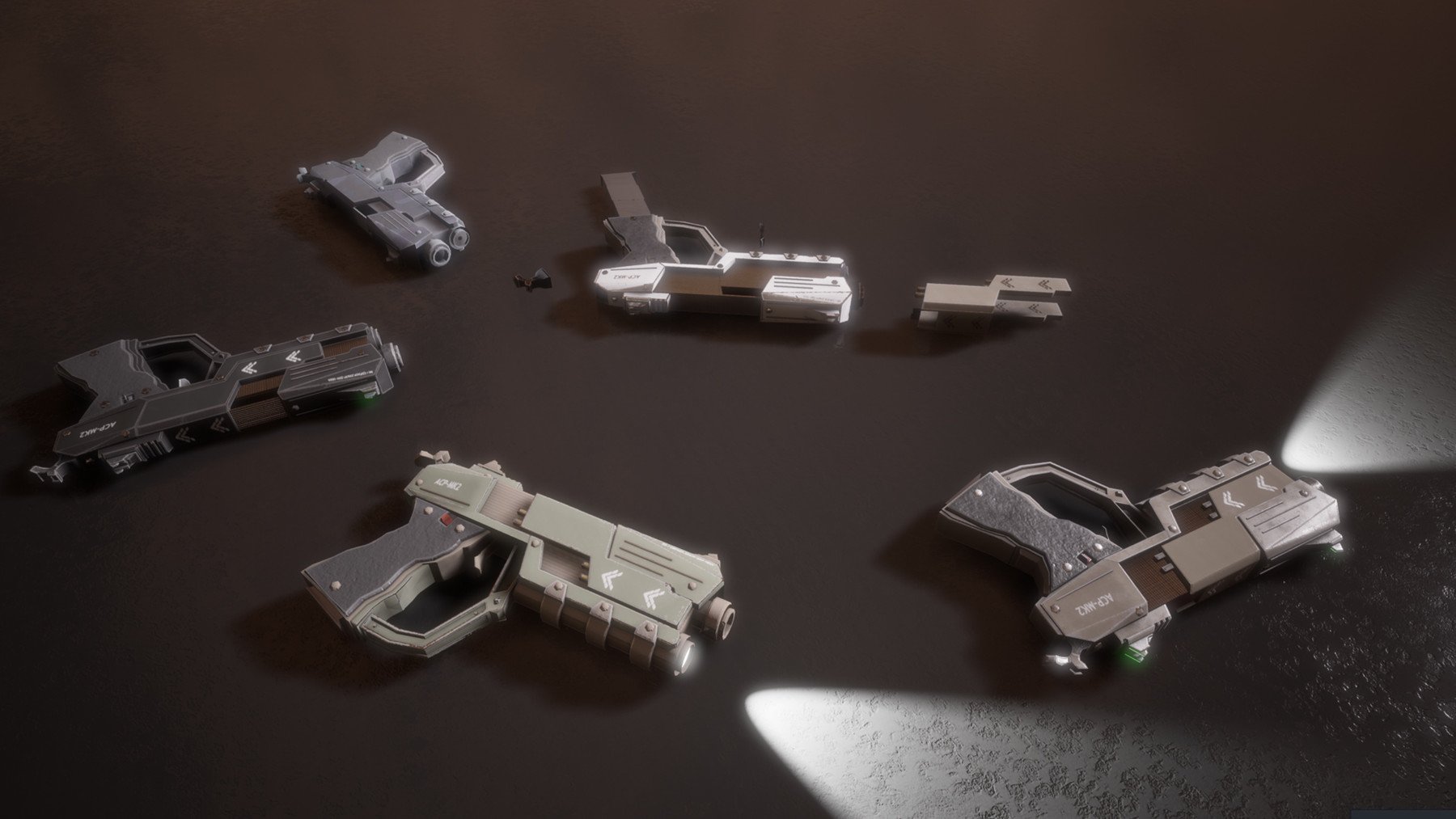 Artstation Sci Fi Futuristic Combat Pistol Game Assets 1846