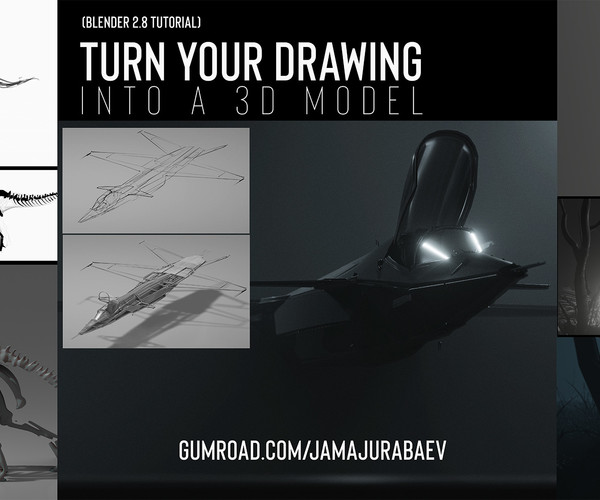 ArtStation - Blender 2.8: Turn Your 2D Drawing Into A 3D Model Using ...