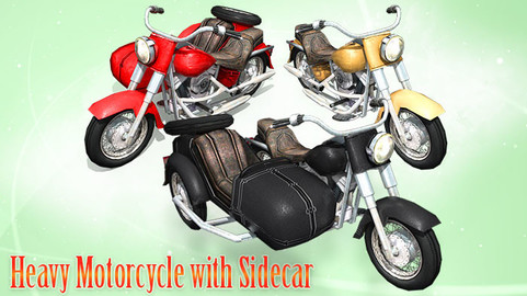 Heavy Motorcycle with Sidecar