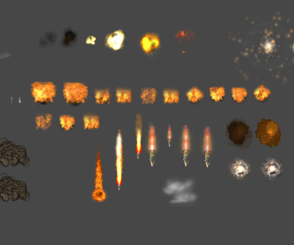 ArtStation - 2D Explosion Fire Smoke | Game Assets