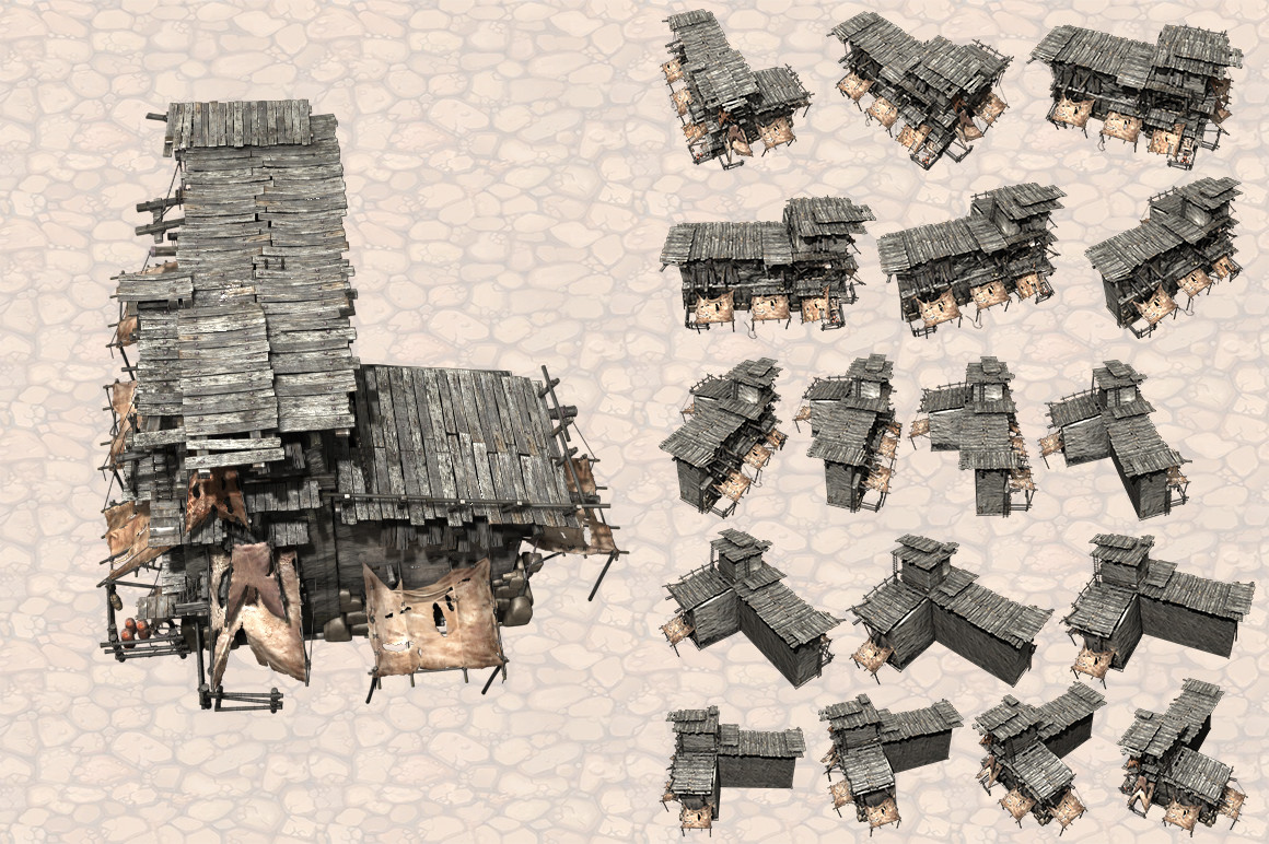 2d game Assets Pack. Ancient City 3d Pack.